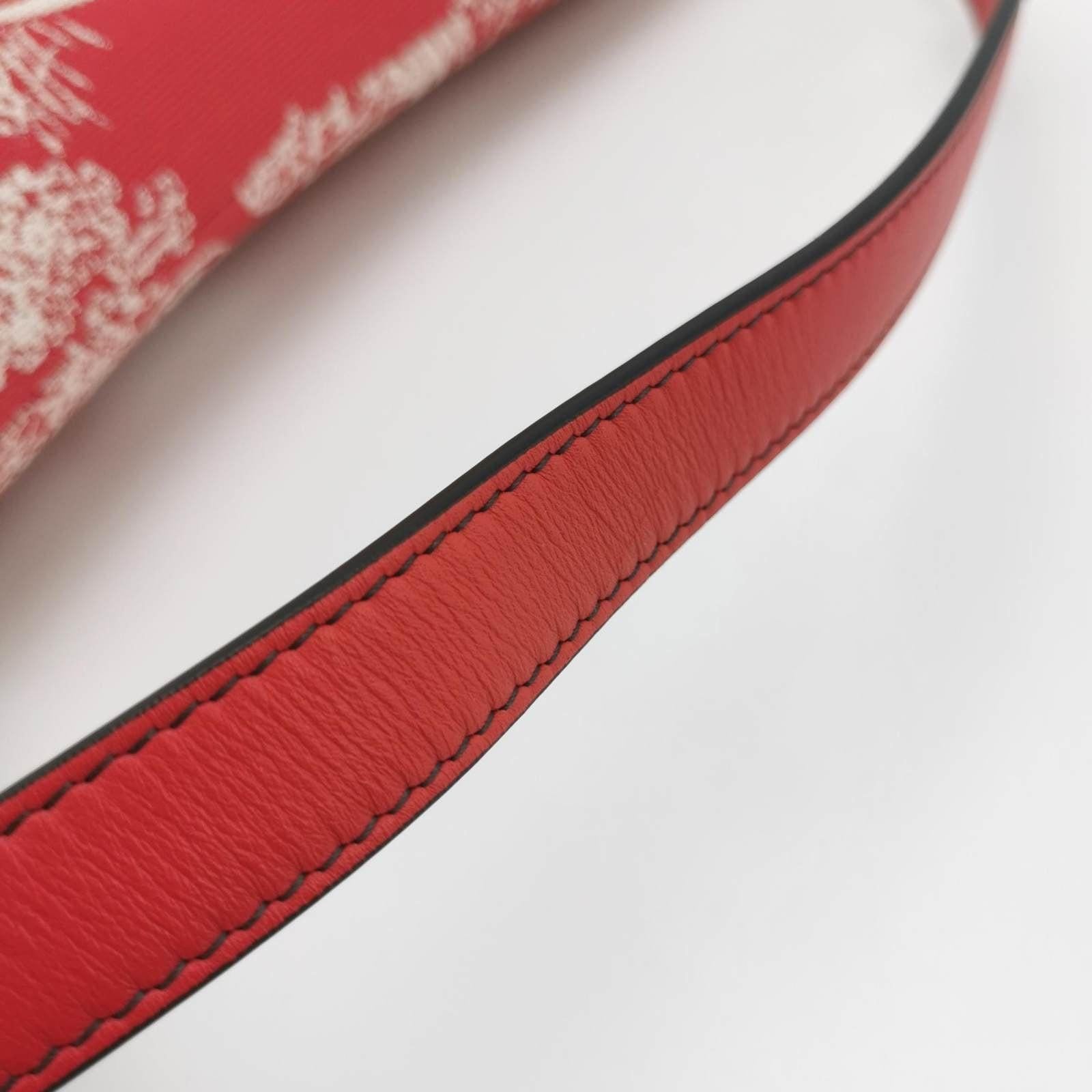 Christian Dior Saddle Medium Red Canvas Animal Prints Tiger Snake Monkey 6