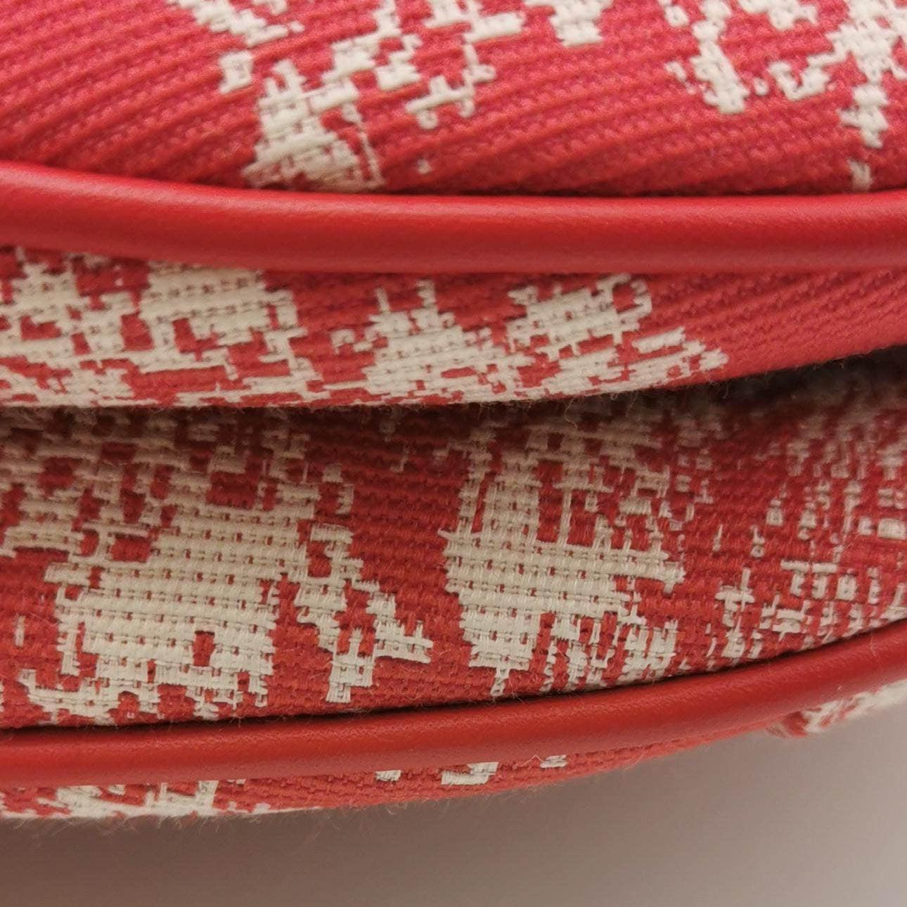 Christian Dior Saddle Medium Red Canvas Animal Prints Tiger Snake Monkey 7