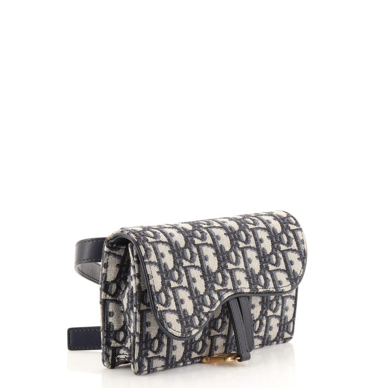Christian Dior Saddle Rectangular Belt Bag Oblique Canvas For Sale at