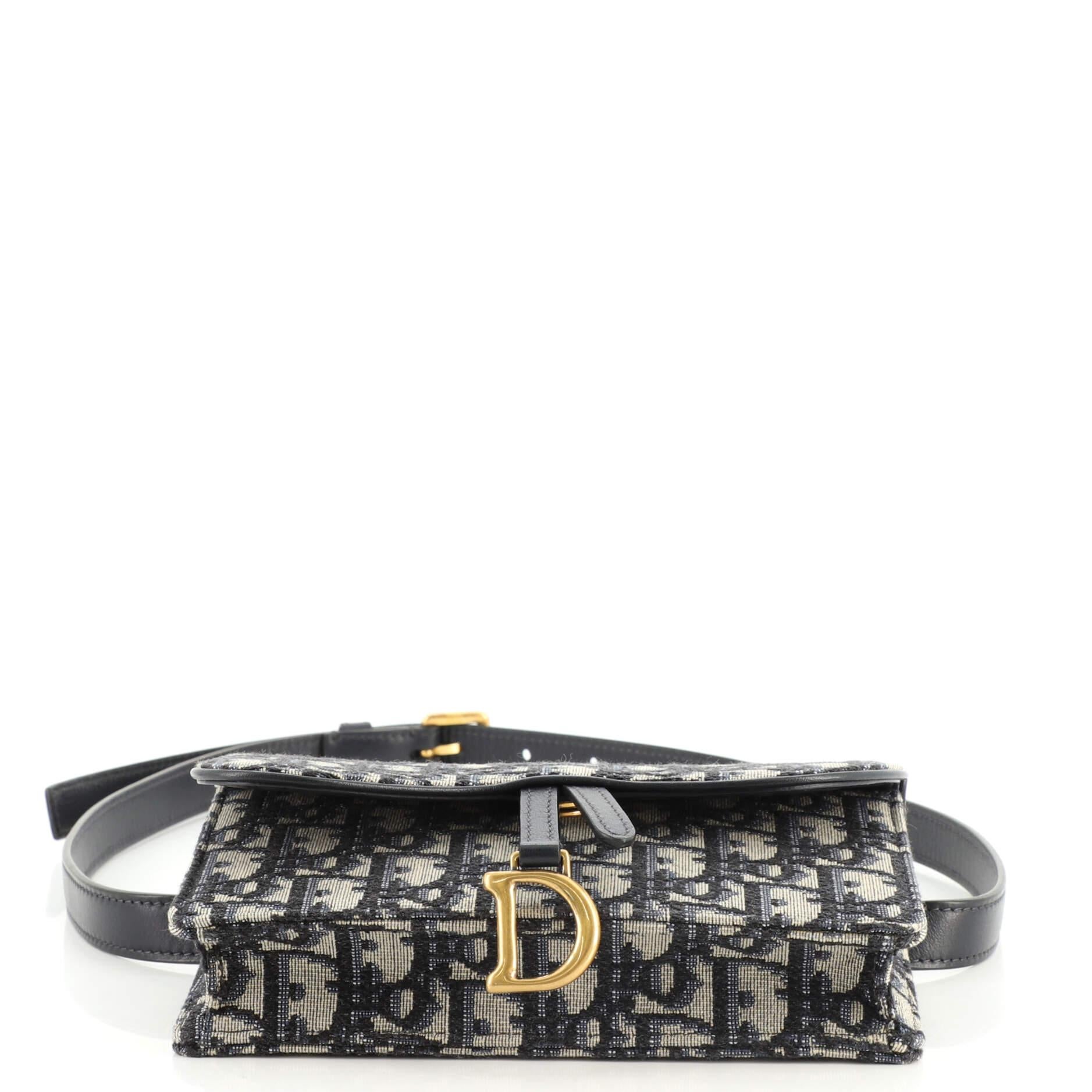 Women's or Men's Christian Dior Saddle Rectangular Belt Bag Oblique Canvas