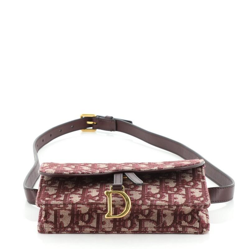 Women's or Men's Christian Dior Saddle Rectangular Belt Bag Oblique Canvas