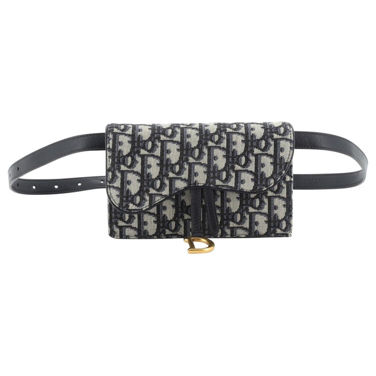 Christian Dior Saddle Rectangular Belt Bag Oblique Canvas For Sale at 1stdibs