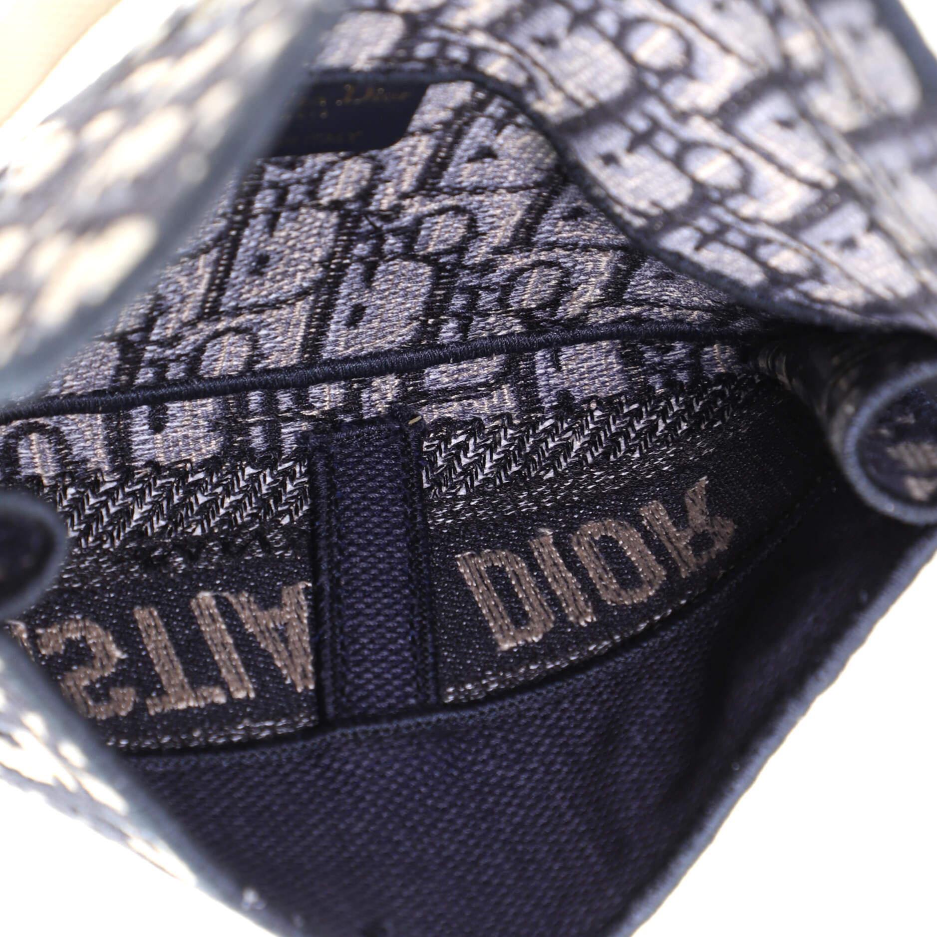 Christian Dior Saddle Slim Belt Pouch Logo Embroidered Oblique Canvas 1