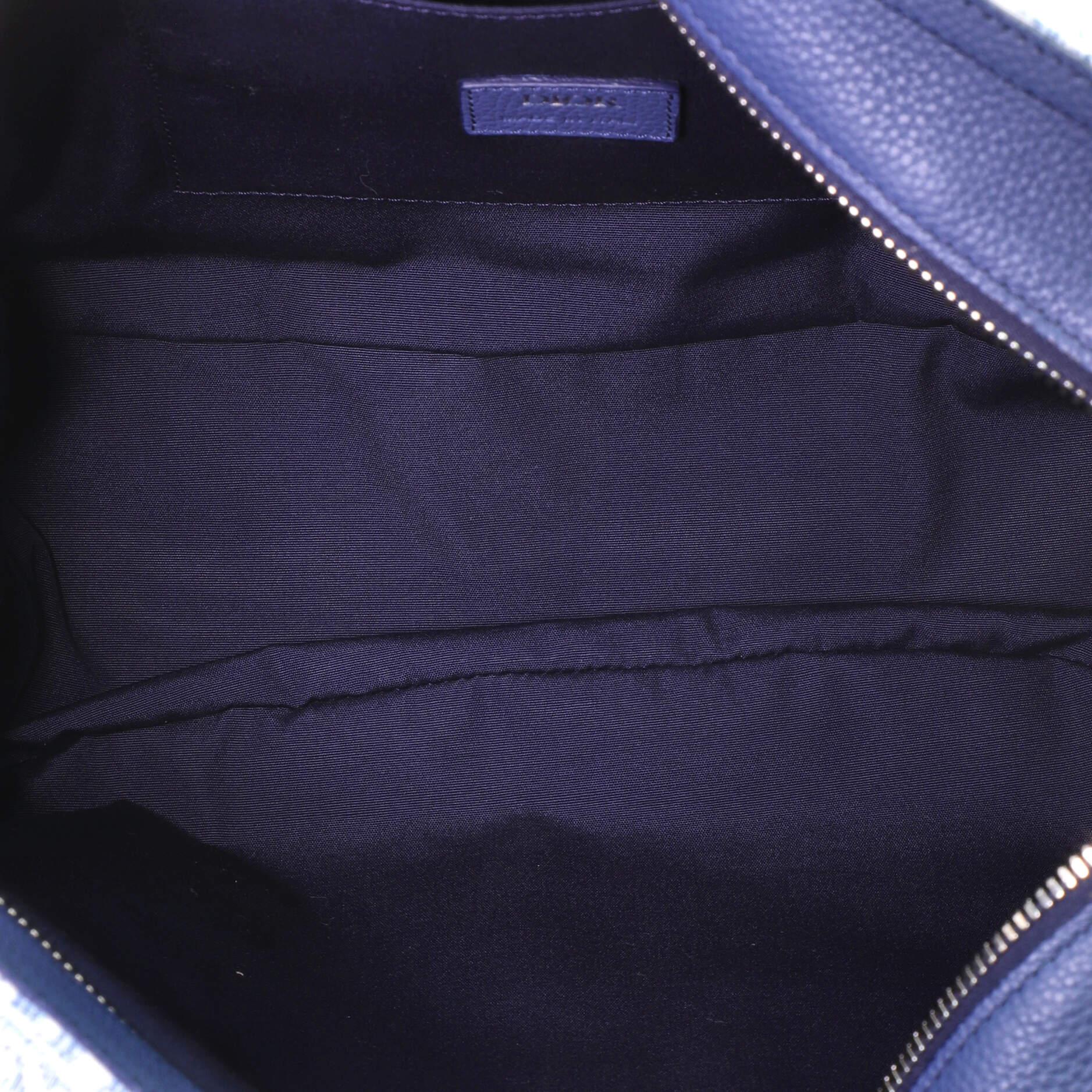 Gray Christian Dior Saddle Soft Bag Kasuri Oblique Canvas
