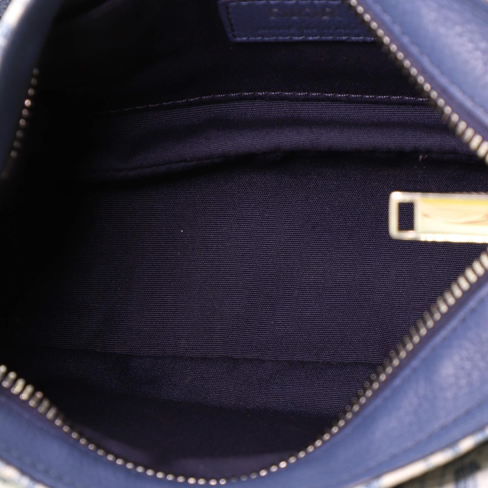 Christian Dior Saddle Soft Bag Kasuri Oblique Canvas Mini In Good Condition In NY, NY