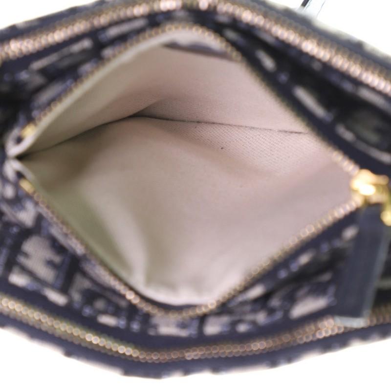 Black Christian Dior Saddle Triple Zip Crossbody Pouch Oblique Canvas
