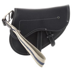 Christian Dior Saddle Wristlet Clutch Leather