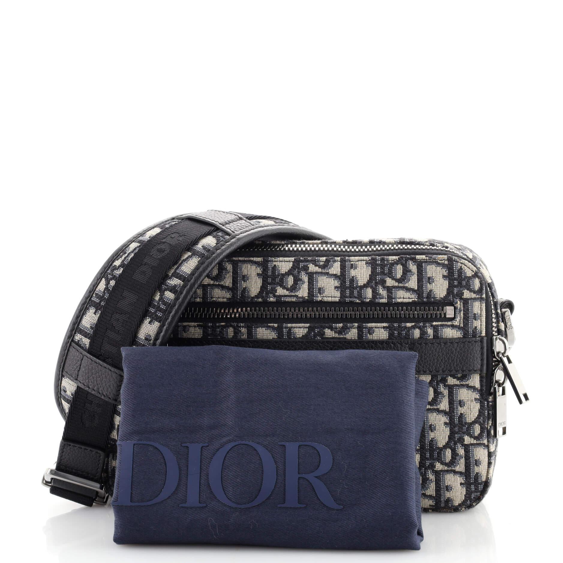 Dior Safari Square Oblique Messenger Bag in Black for Men