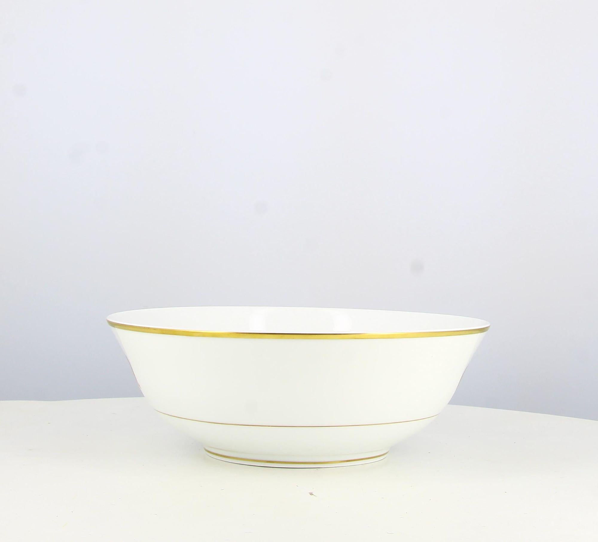 White Christian Dior Salad Bowl In Limoges Porcelain  For Sale