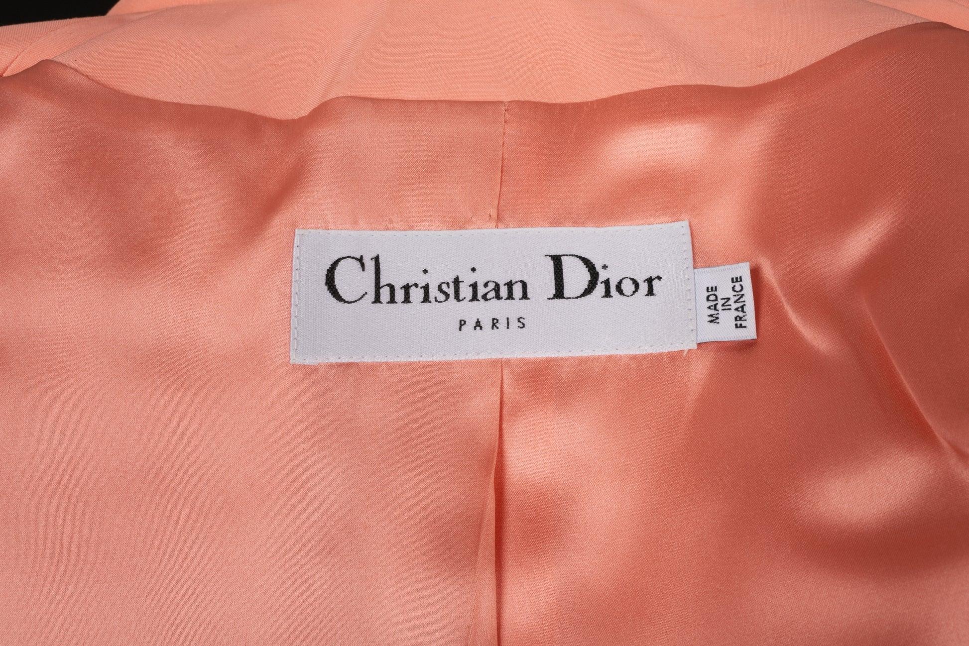 Christian Dior Salmon Pink Wild Silk Jacket, 2009 For Sale 3