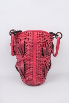 Christian Dior "Samurai" Bakelite and Pink Leather Bucket Bag, 2007