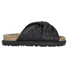 Christian Dior Sandal Cannage Dtwist Espadrille Black 37.5