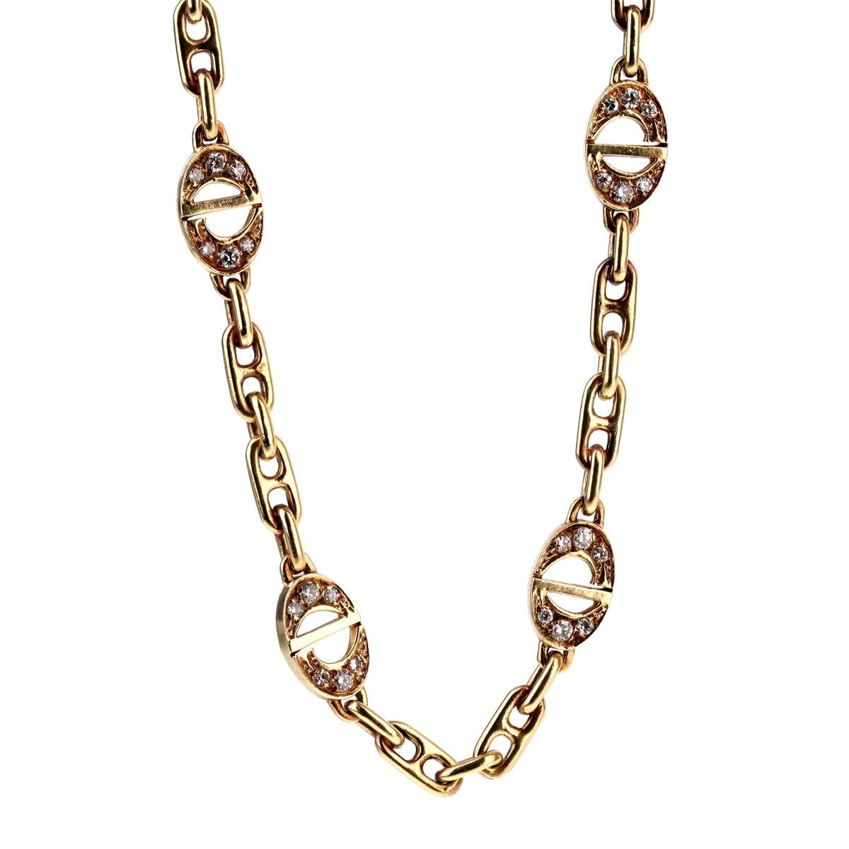 Christian Dior Sautoir Diamant-Gold-Halskette im Zustand „Gut“ im Angebot in Feasterville, PA