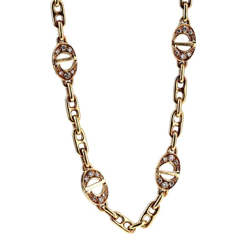 Christian Dior Sautoir Diamond Gold Necklace For Sale at 1stDibs