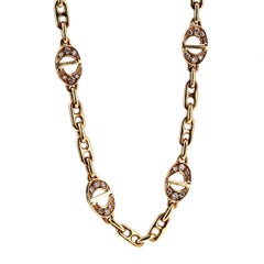 Vintage Christian Dior Sautoir Diamond Gold Necklace