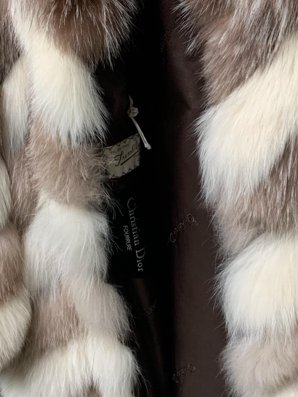 Christian Dior sectional fox fur coat size 10 M Damen im Angebot