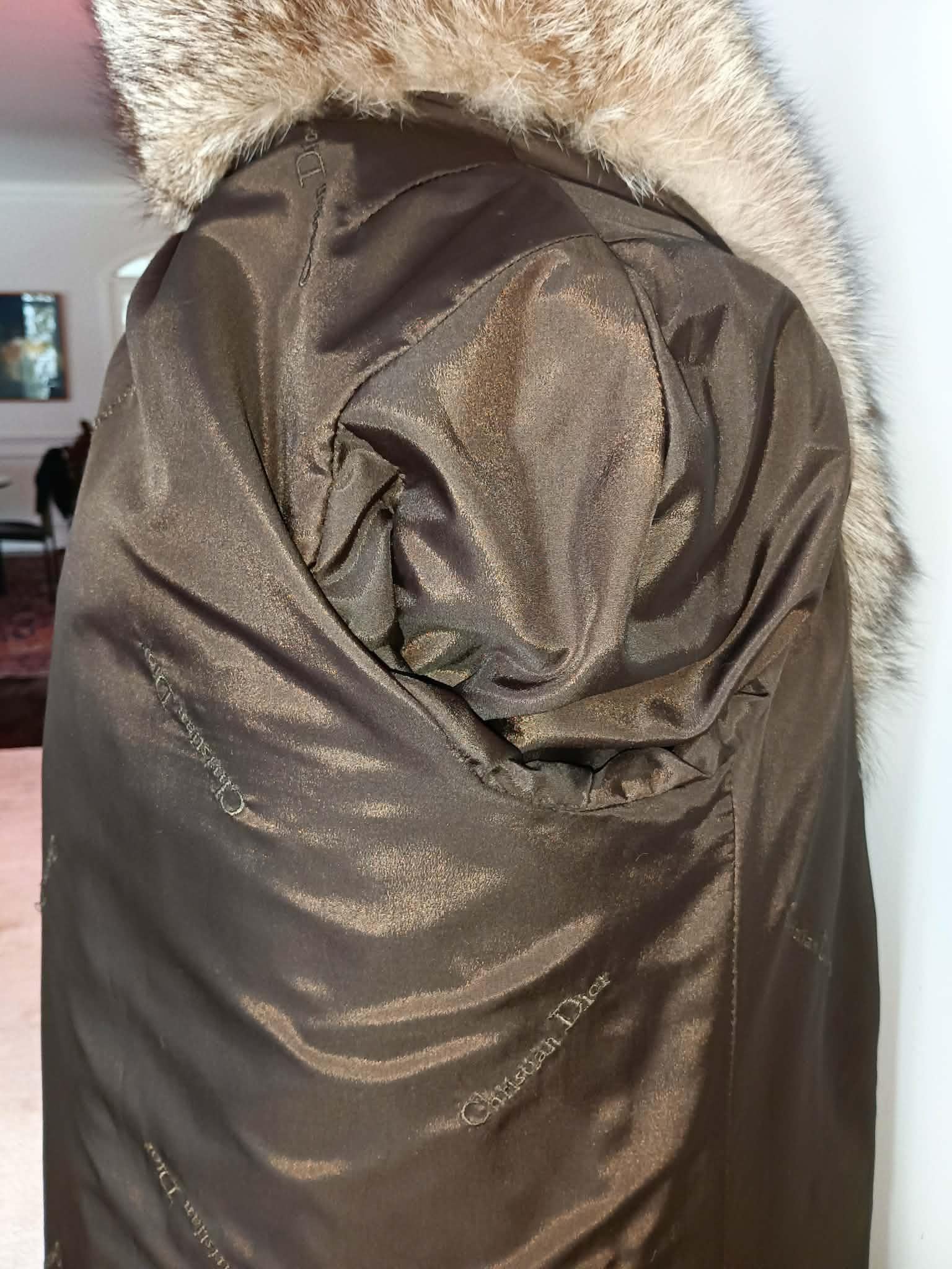 Christian Dior sectional fox fur coat size 10 M im Angebot 2