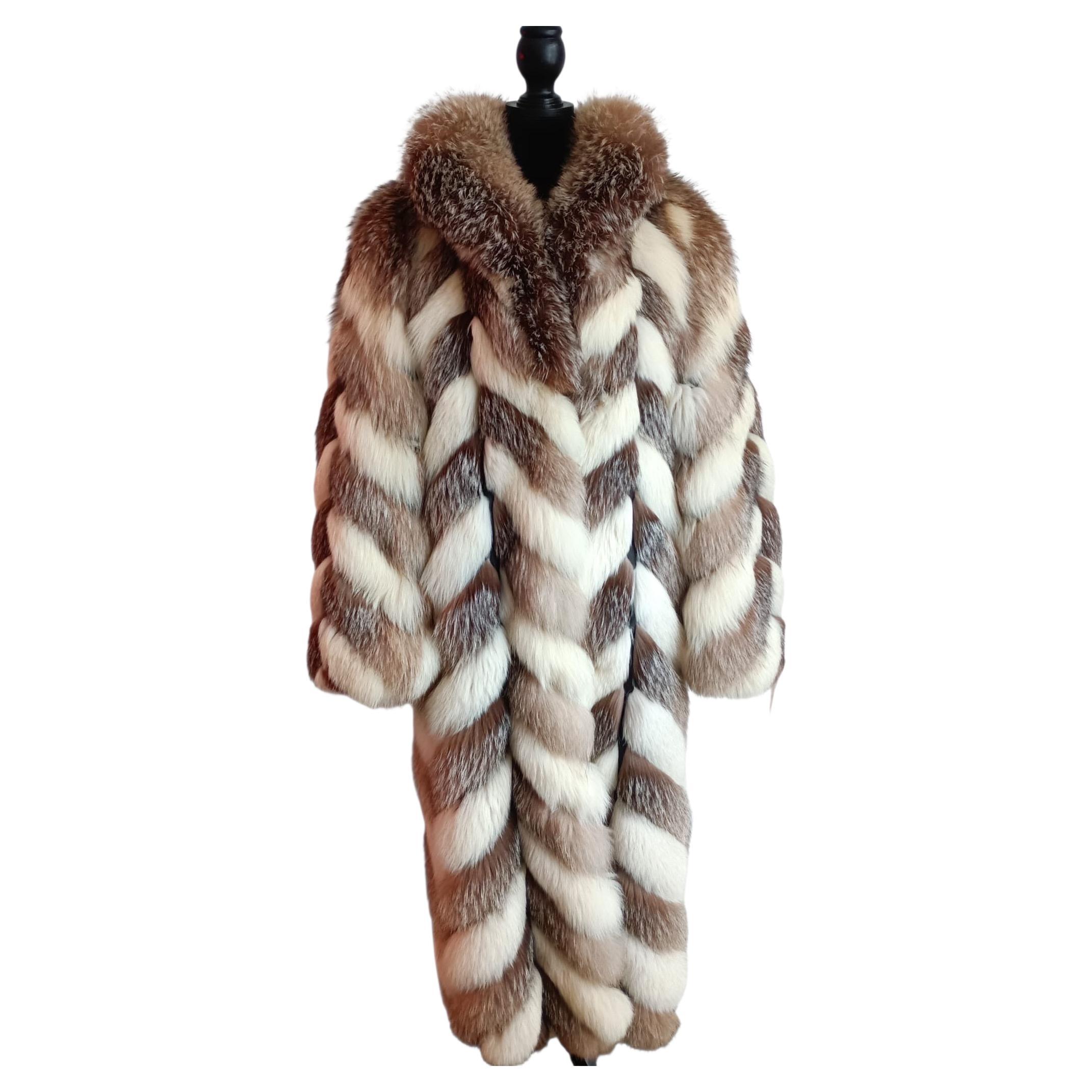 Christian Dior sectional fox fur coat size 10 M