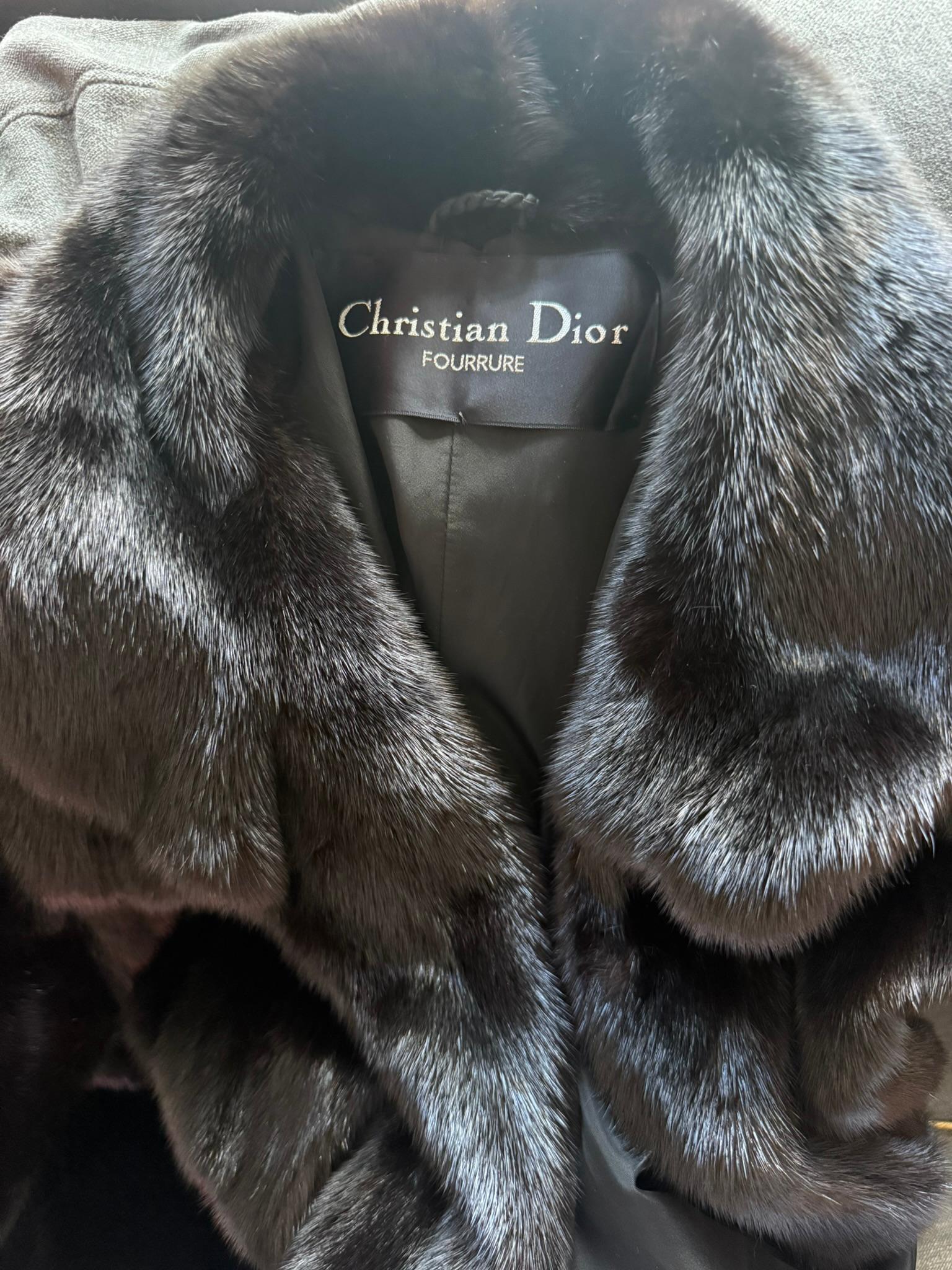 Manteau sectionnel en fourrure de vison Christian Dior taille 16/L en vente 8
