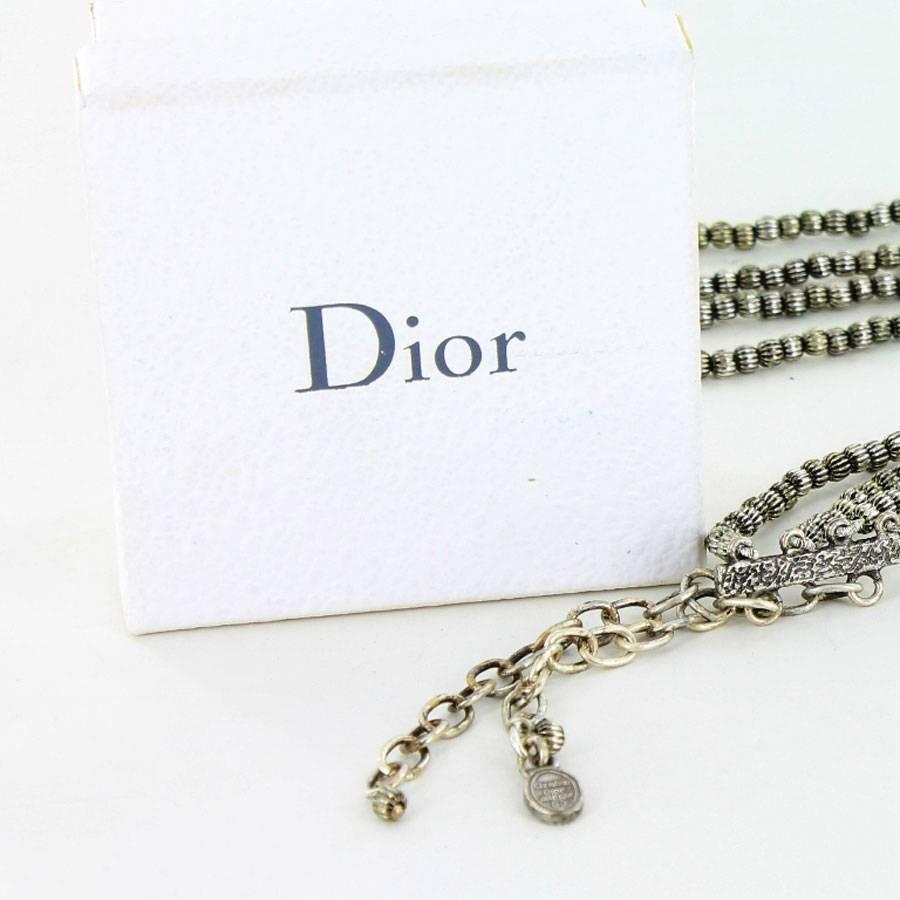 Christian Dior Choker and Earrings Set in Aged Silver Metal 1