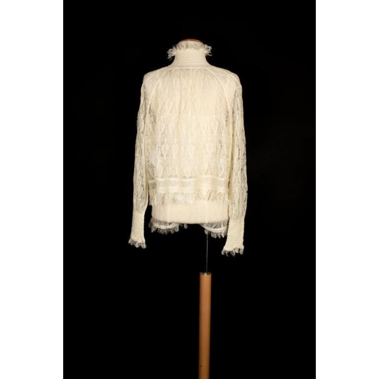 Beige Christian Dior Set in Silk, Cashmere and Linen