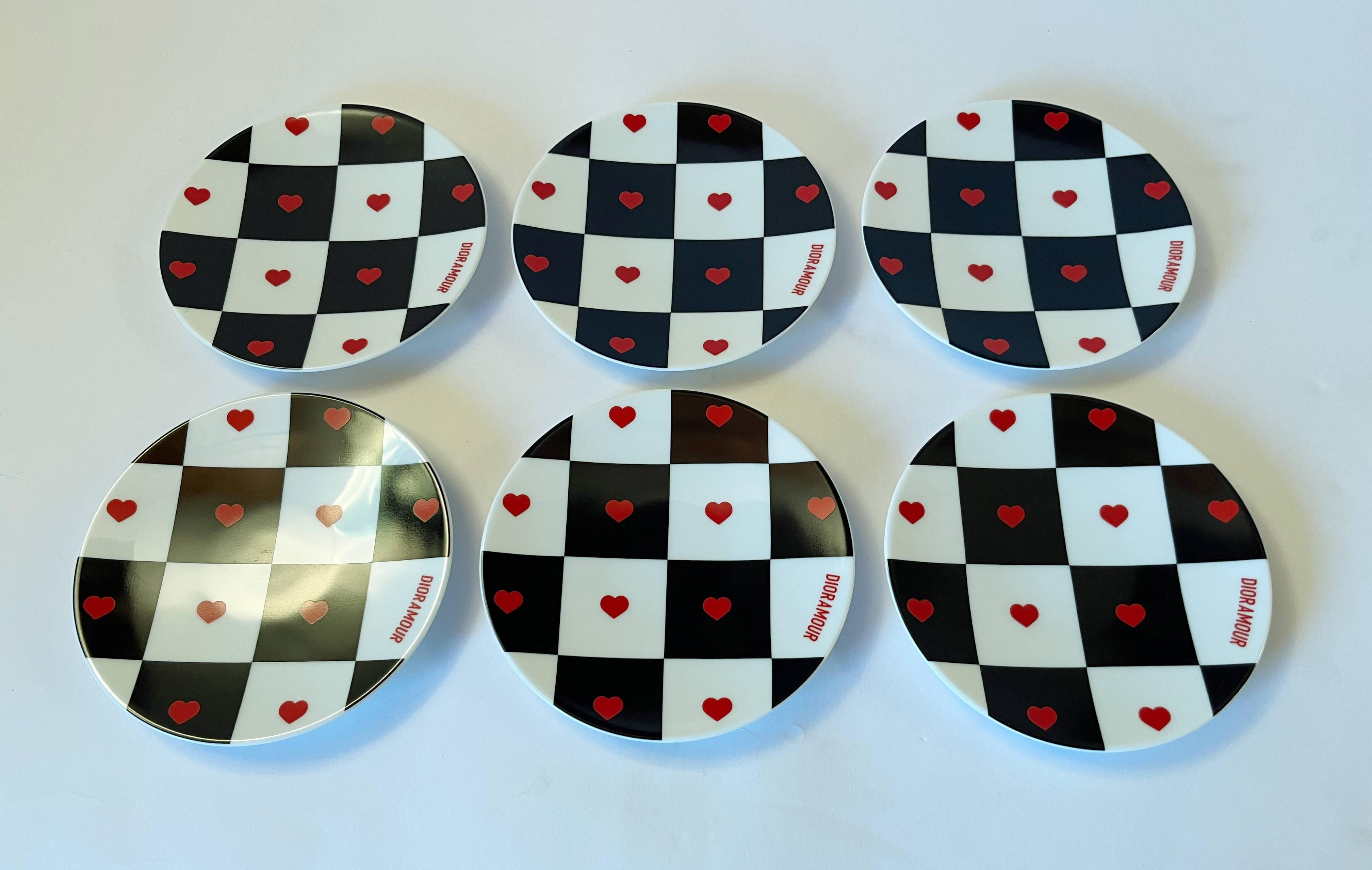 Français Christian Dior Set de 6 assiettes Amour en vente