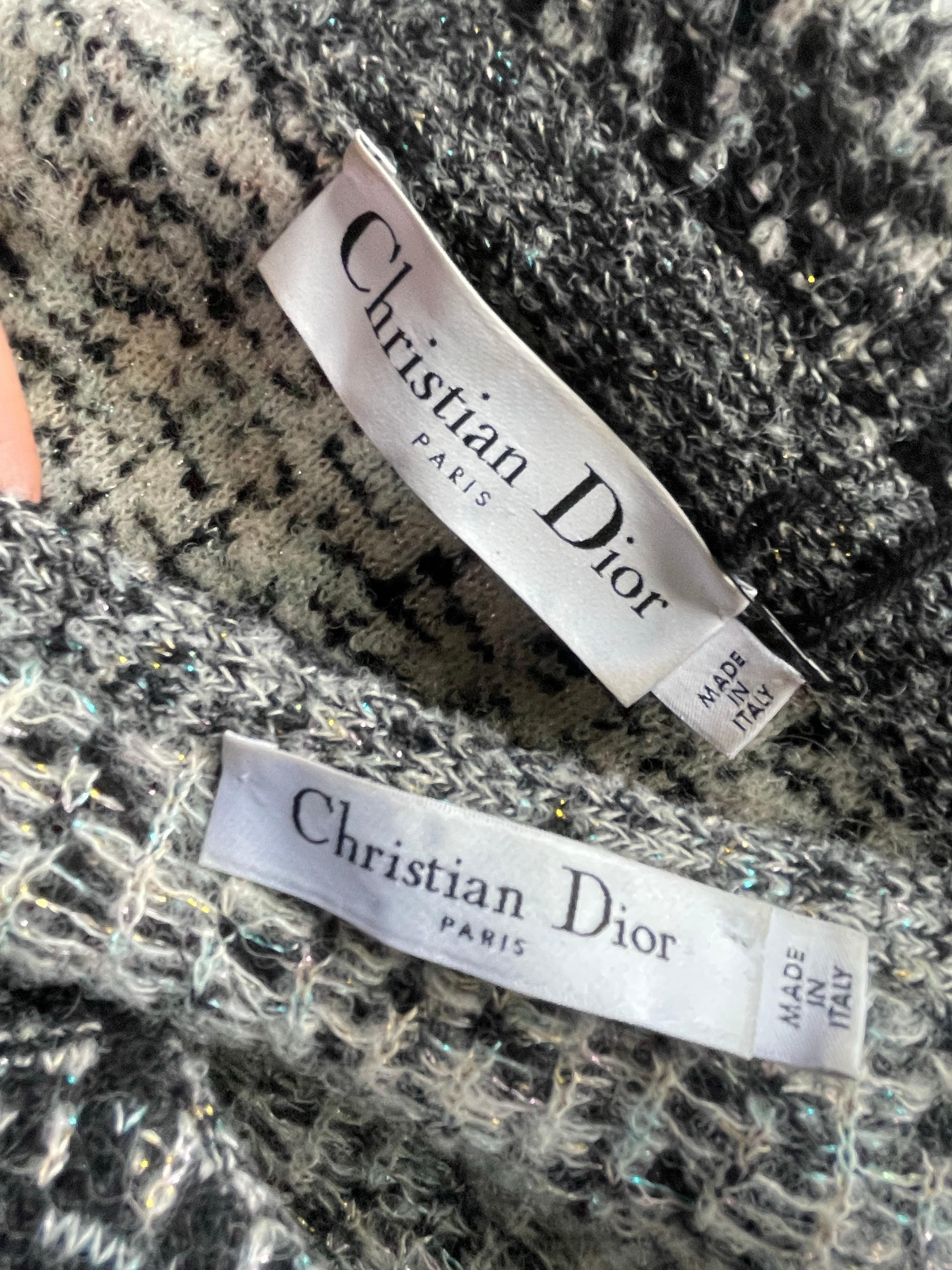 Christian Dior Set abito e gilet in tweed. in vendita 6