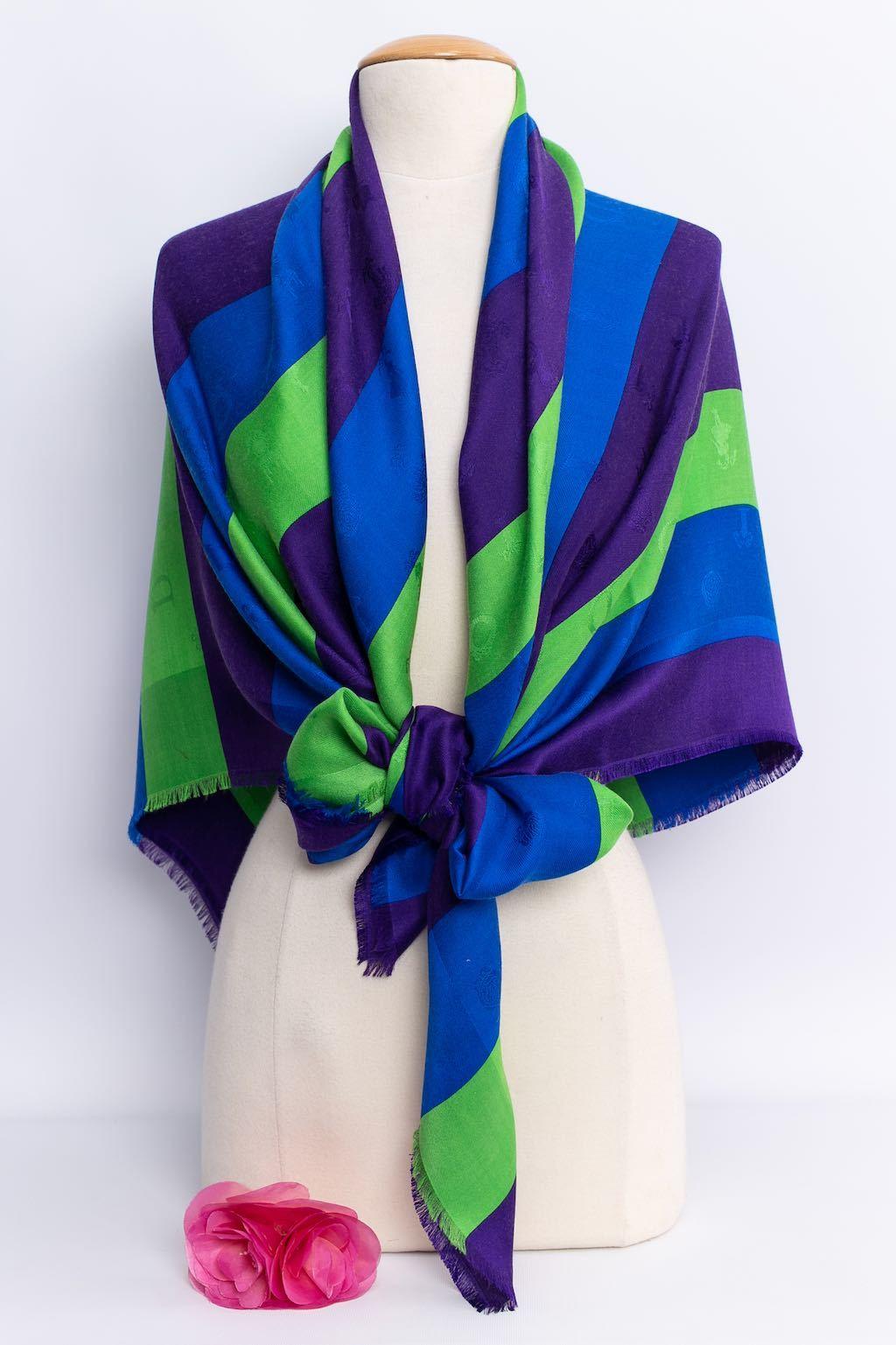 Christian Dior Shawl with Mixed Cashmere and Silk For Sale 1