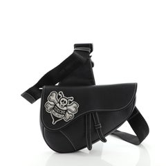 Christian Dior Stussy Saddle Umhängetasche aus Leder mit Applique
