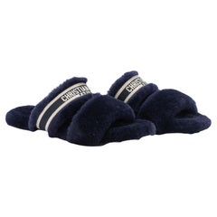 Christian Dior Slide en shearling  Marine NIB