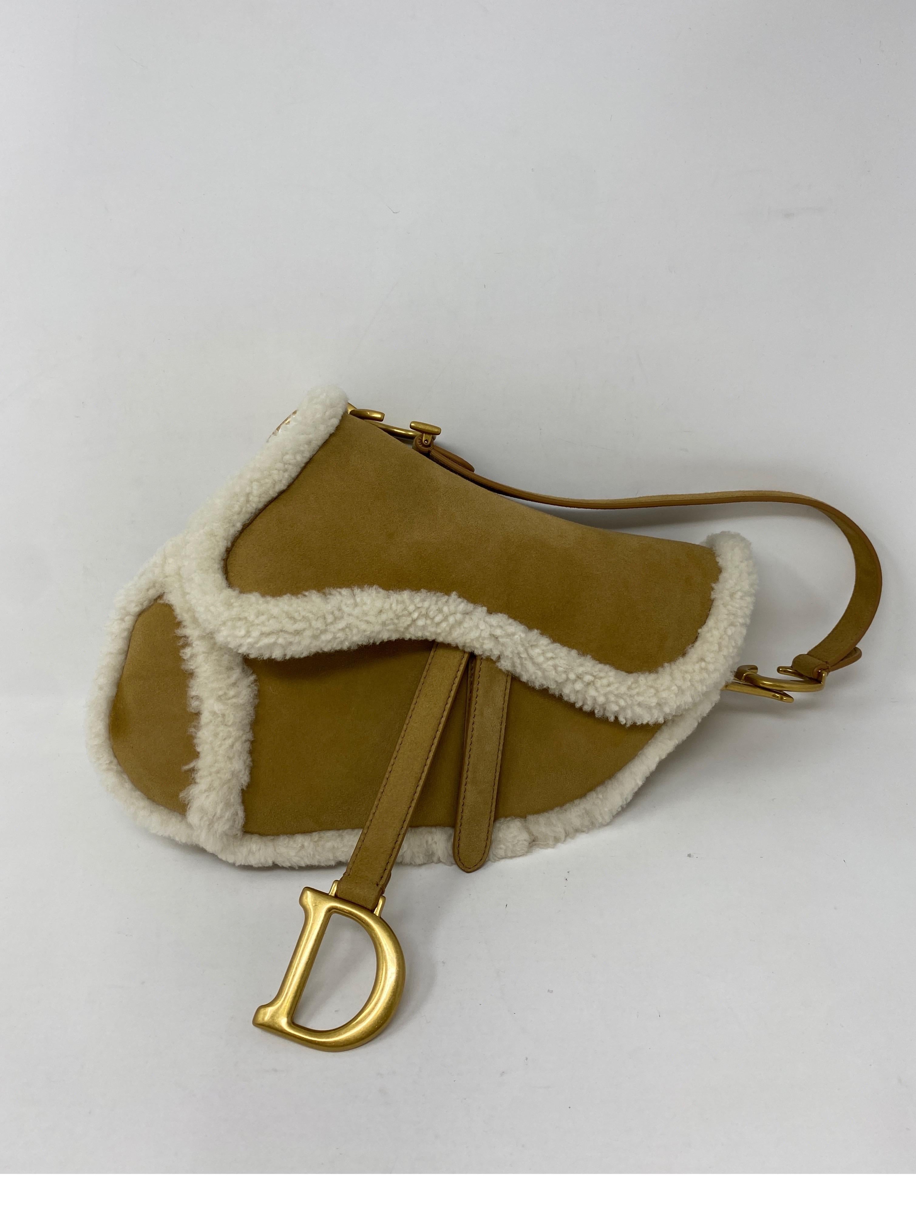Christian Dior Sheepskin Saddle Bag  In New Condition In Athens, GA