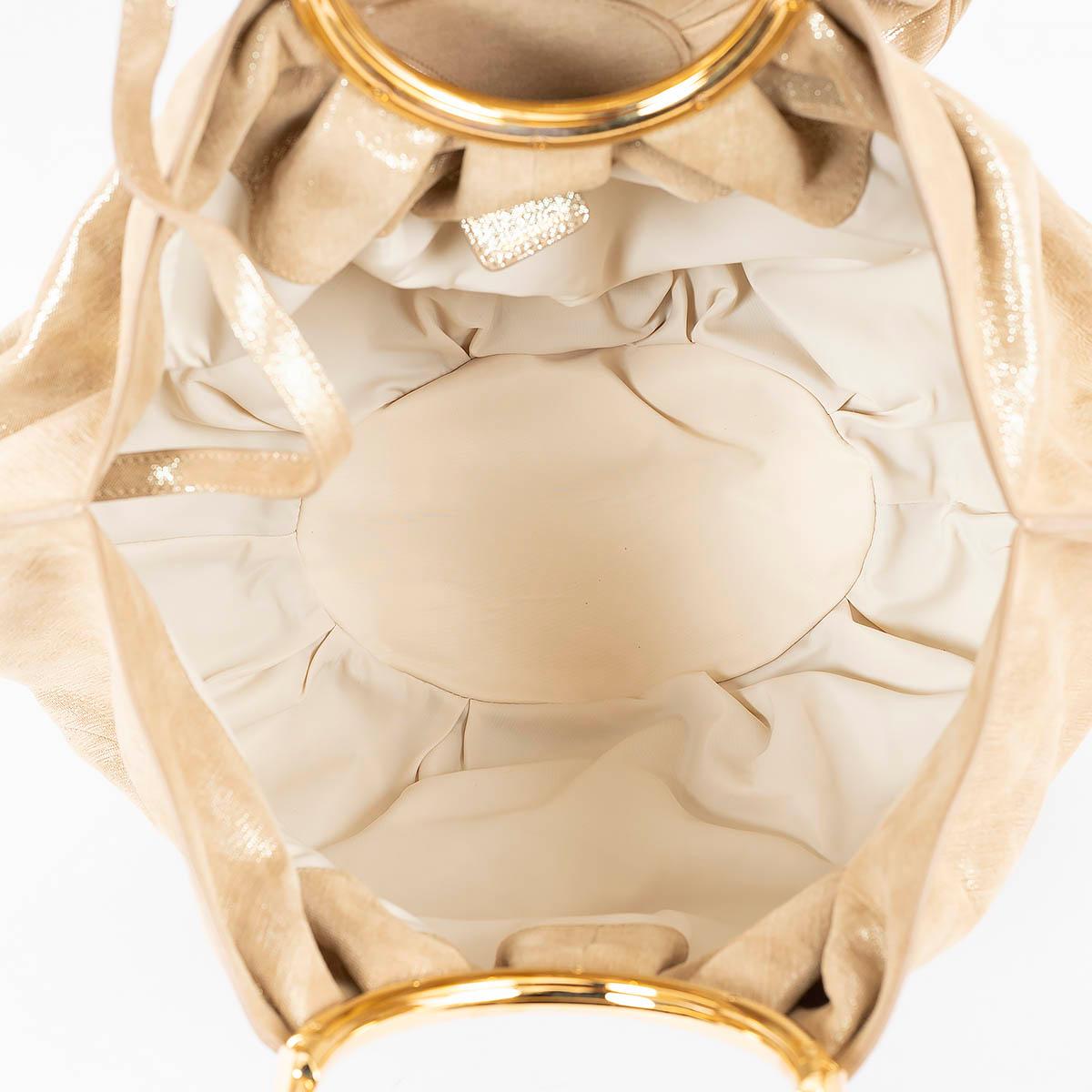 CHRISTIAN DIOR shimmy gold beige leather BABE Bag For Sale 2