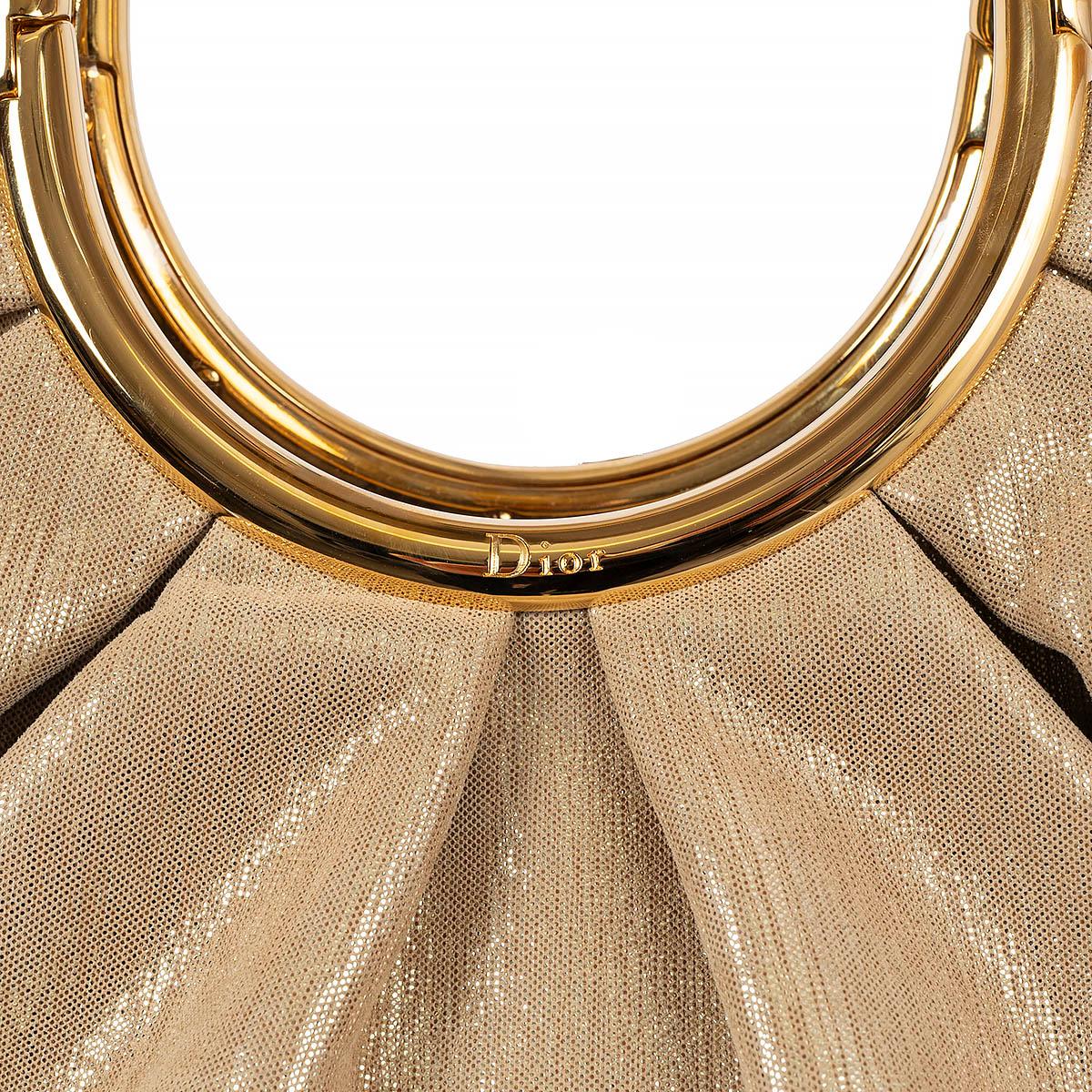 CHRISTIAN DIOR shimmy gold beige leather BABE Bag For Sale 3