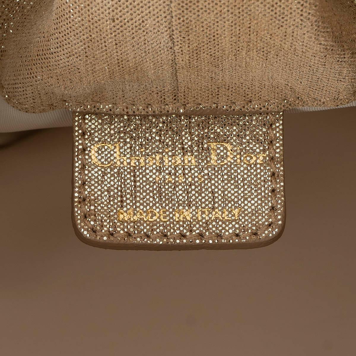 CHRISTIAN DIOR shimmy gold beige leather BABE Bag For Sale 4