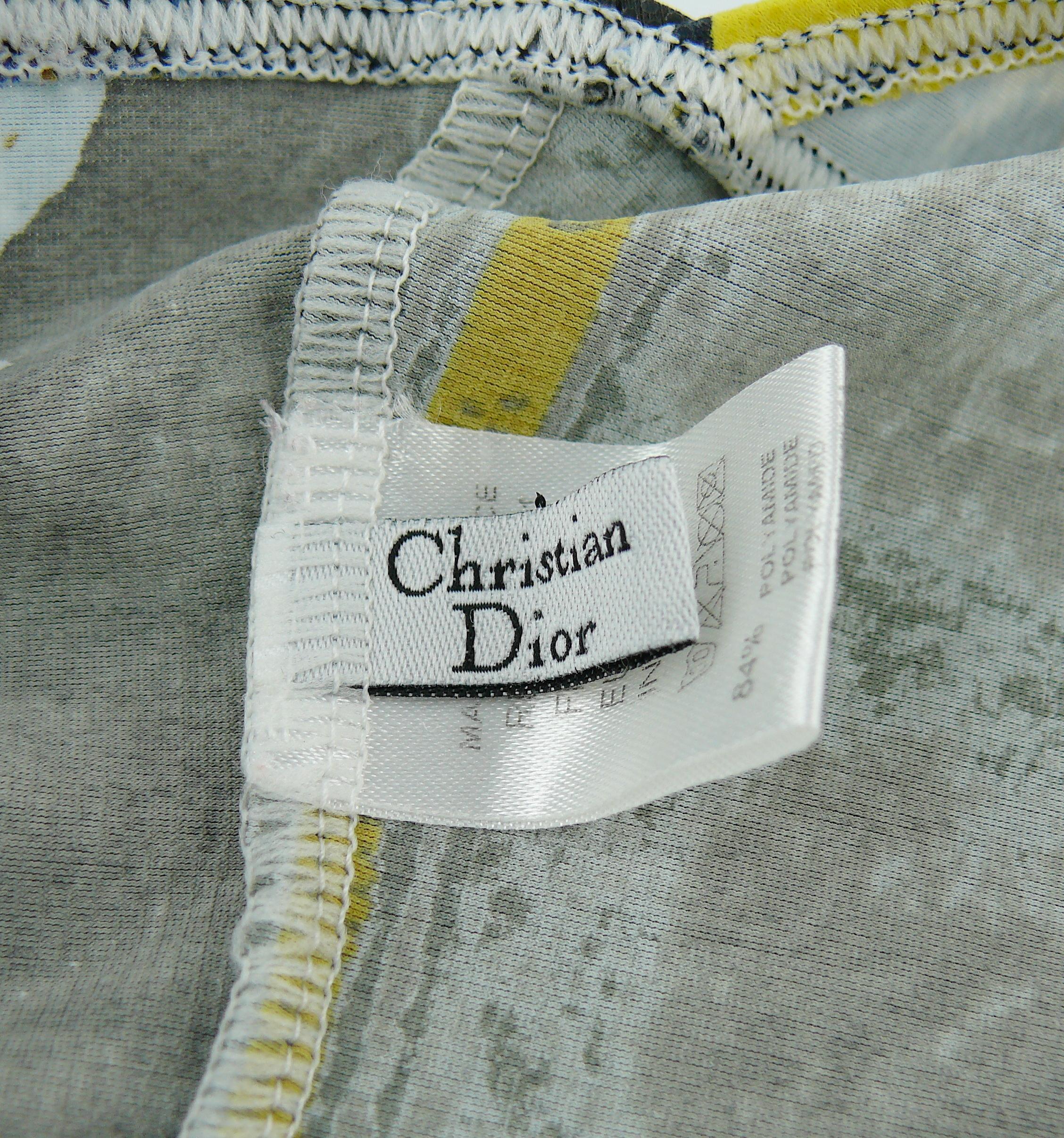 Christian Dior Shiny Wet Look Trompe L'oeil Denim Print One-Pïece Swimsuit 2