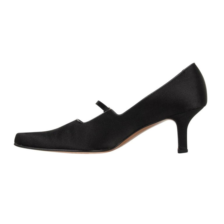 Christian Dior Shoe Mary Jane Black Satin 38.5 / 8.5 at 1stDibs dior