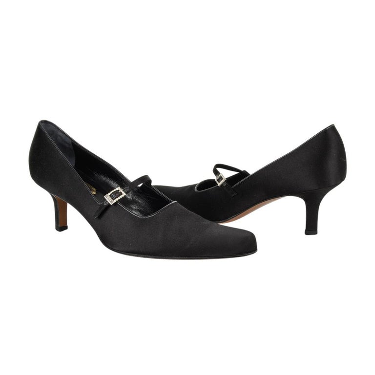Christian Dior Shoe Mary Jane Black Satin 38.5 / 8.5 at 1stDibs dior