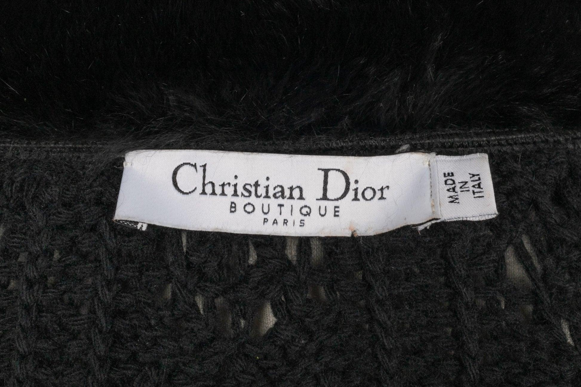 Christian Dior Short Black Crochet Cardigan For Sale 4