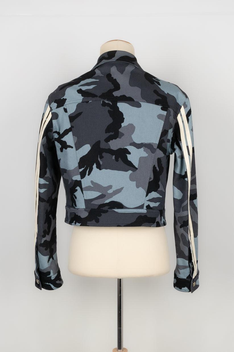 Black Christian Dior Short Jacket with Military Camouflage Patterns