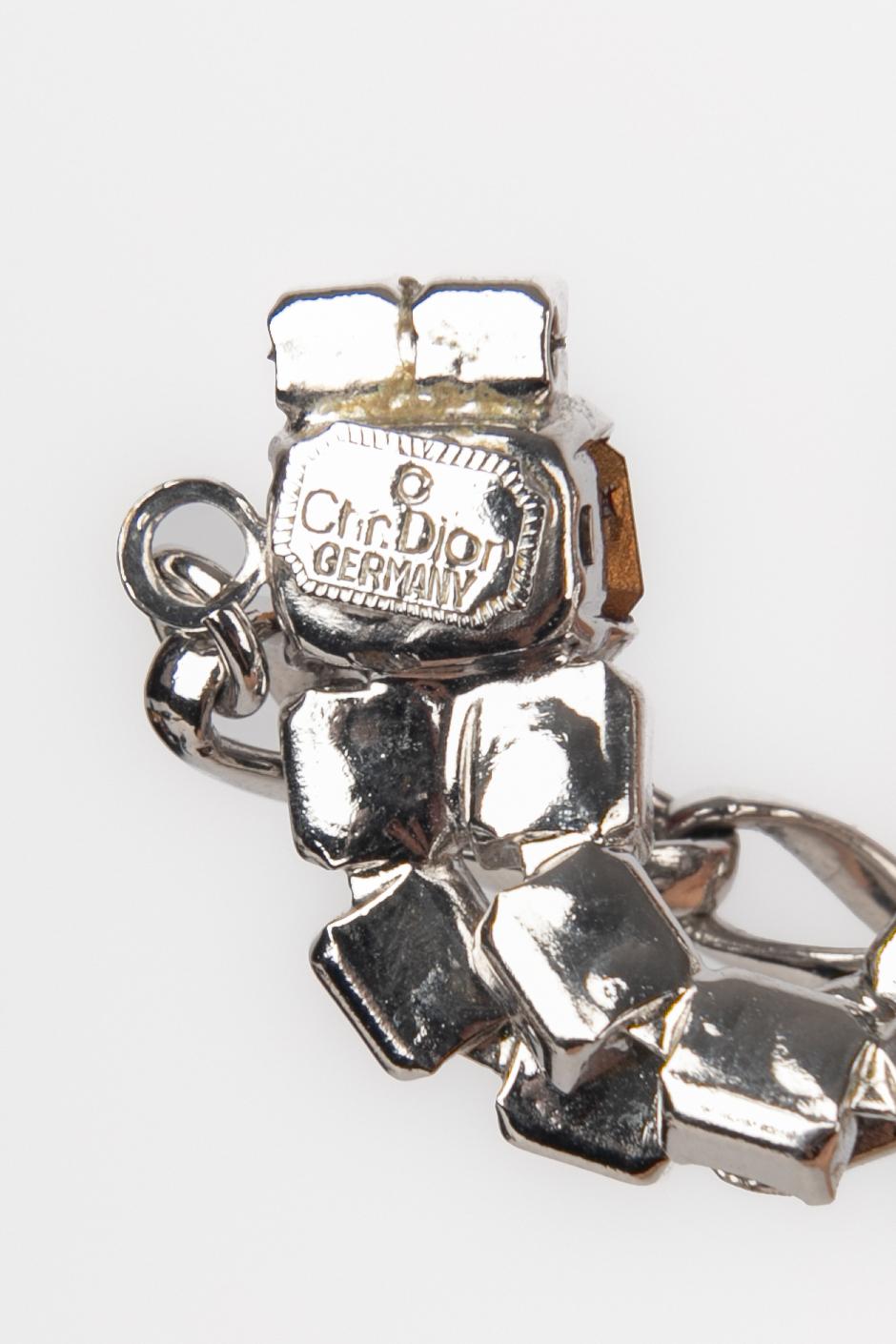 Collana corta in metallo argentato di Christian Dior in vendita 2