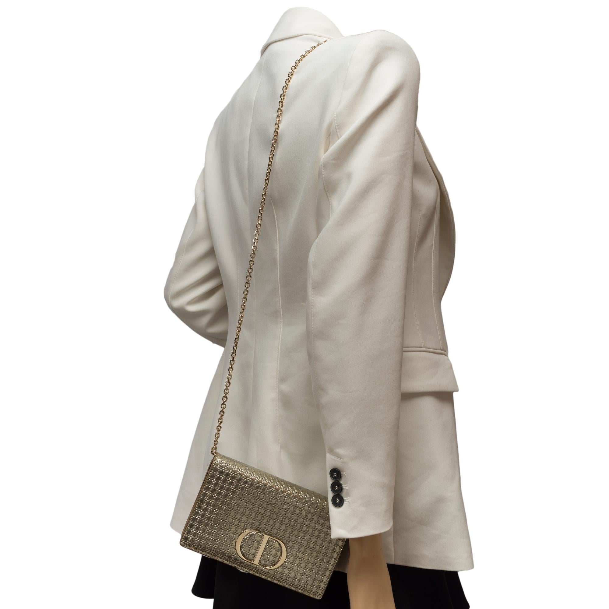 Christian Dior Umhängetasche und Gürteltasche 2 in 1 30 Montaigne aus silbernem Leder im Angebot 9