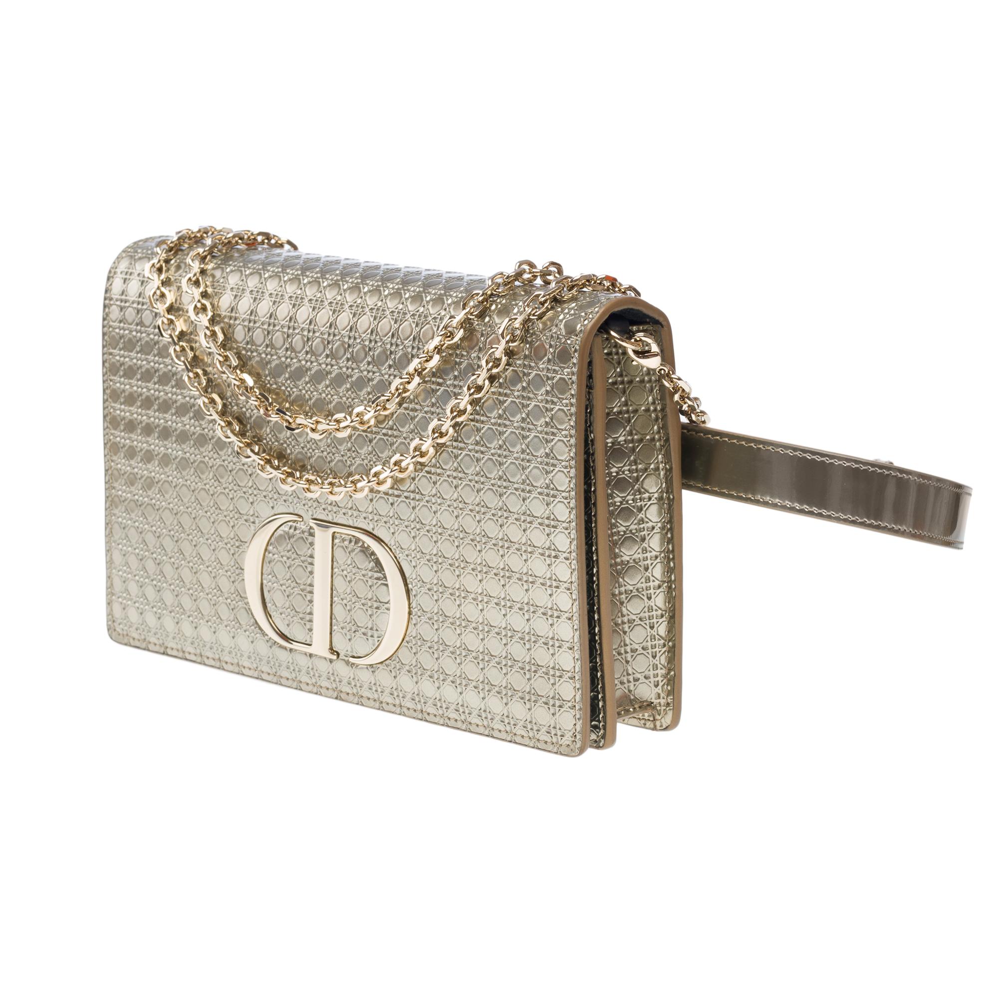Christian Dior shoulder&belt bag 2 in 1 30 Montaigne in silver leather For Sale 2