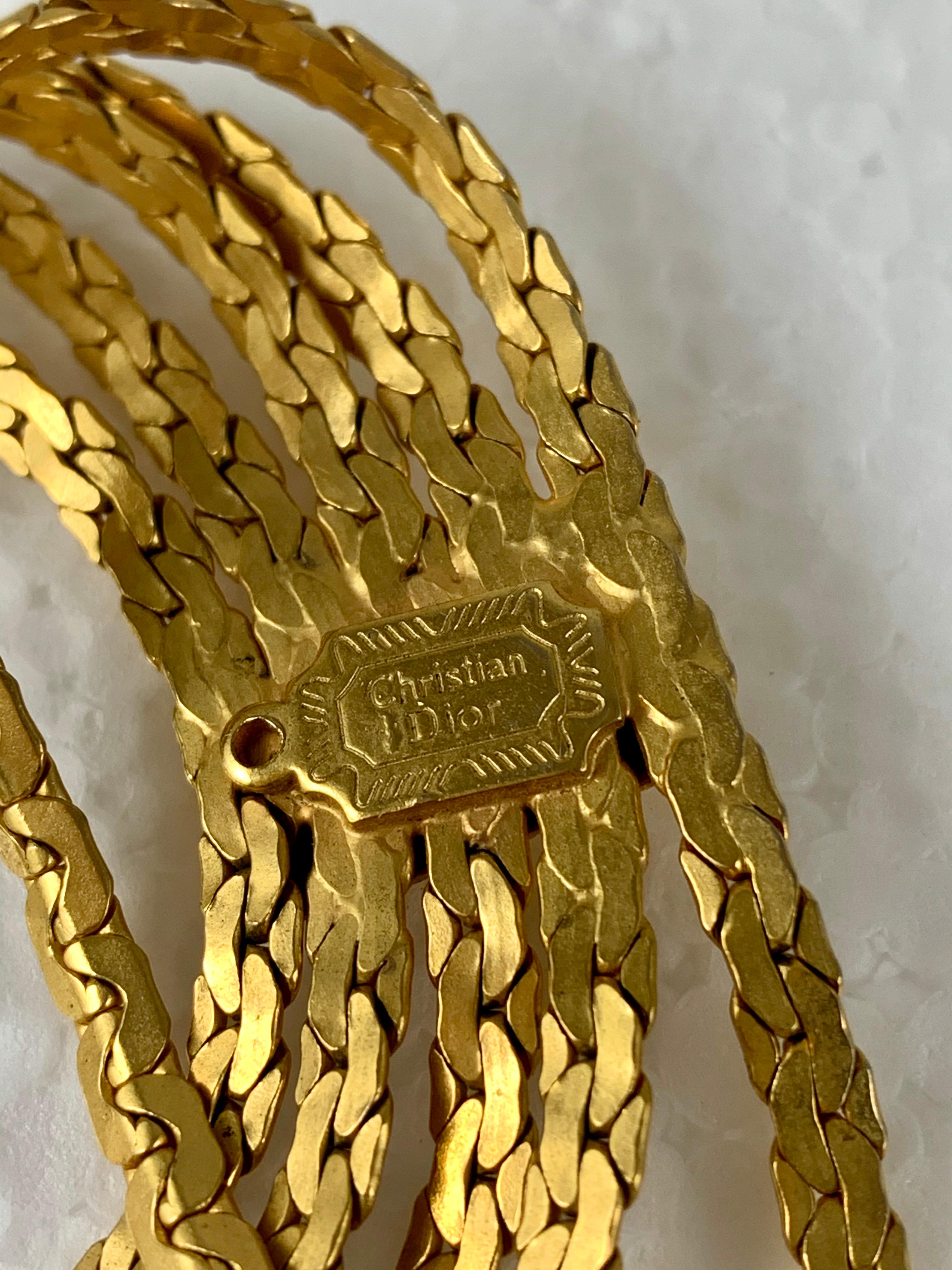 Christian Dior Signiert 1960er Jahre Schlangenkette Gold-Ton Metall Anmutiger Swag-Gürtel im Zustand „Gut“ im Angebot in Philadelphia, PA