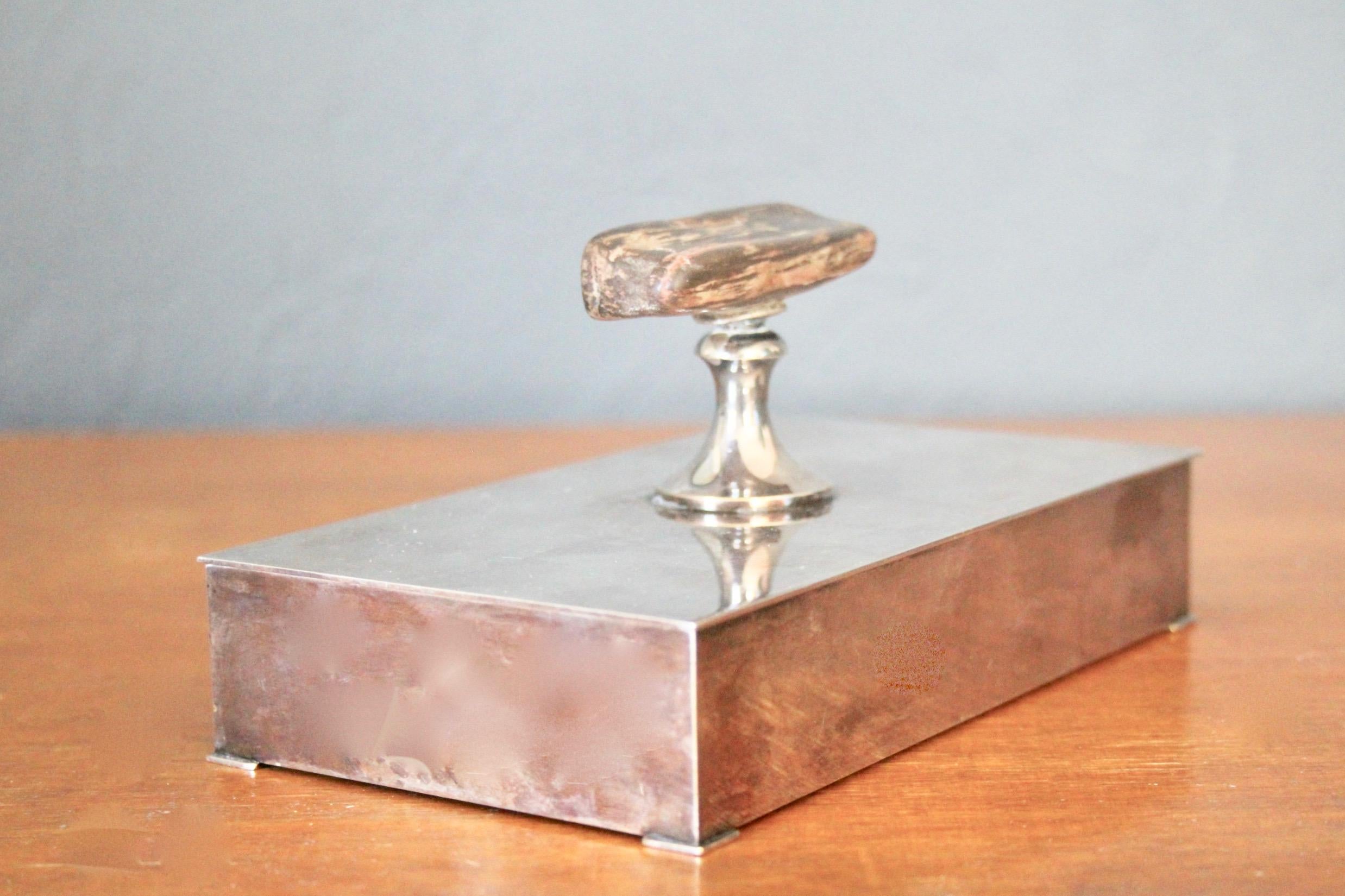 French Christian Dior Signed Metal Decorative Box