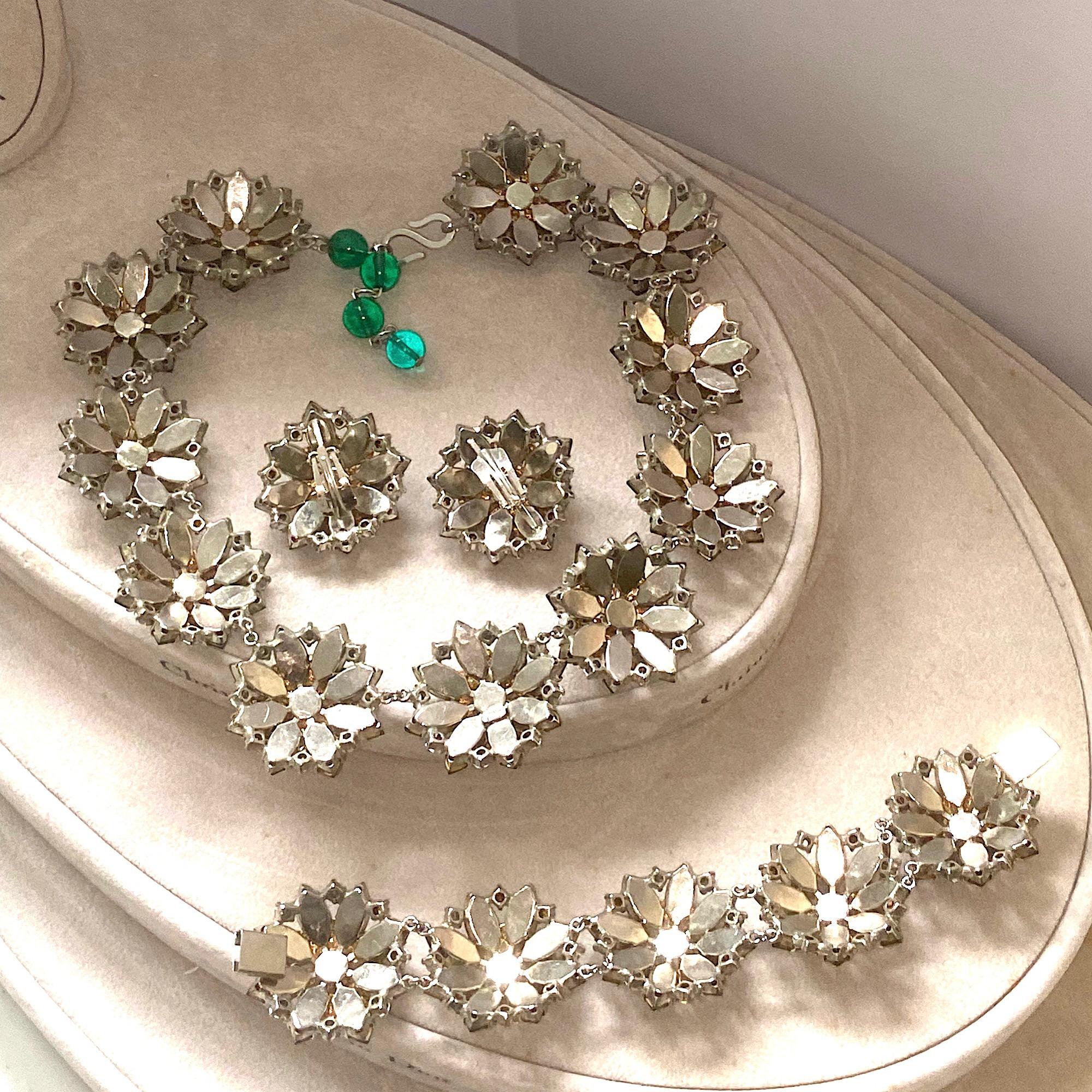Collana, bracciale e orecchini firmati Christian Dior, anni '50 in vendita 1