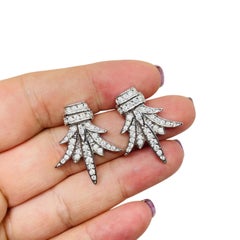 CHRISTIAN DIOR signiert Silber Ton Vintage Kristalle Designer Post Ohrringe