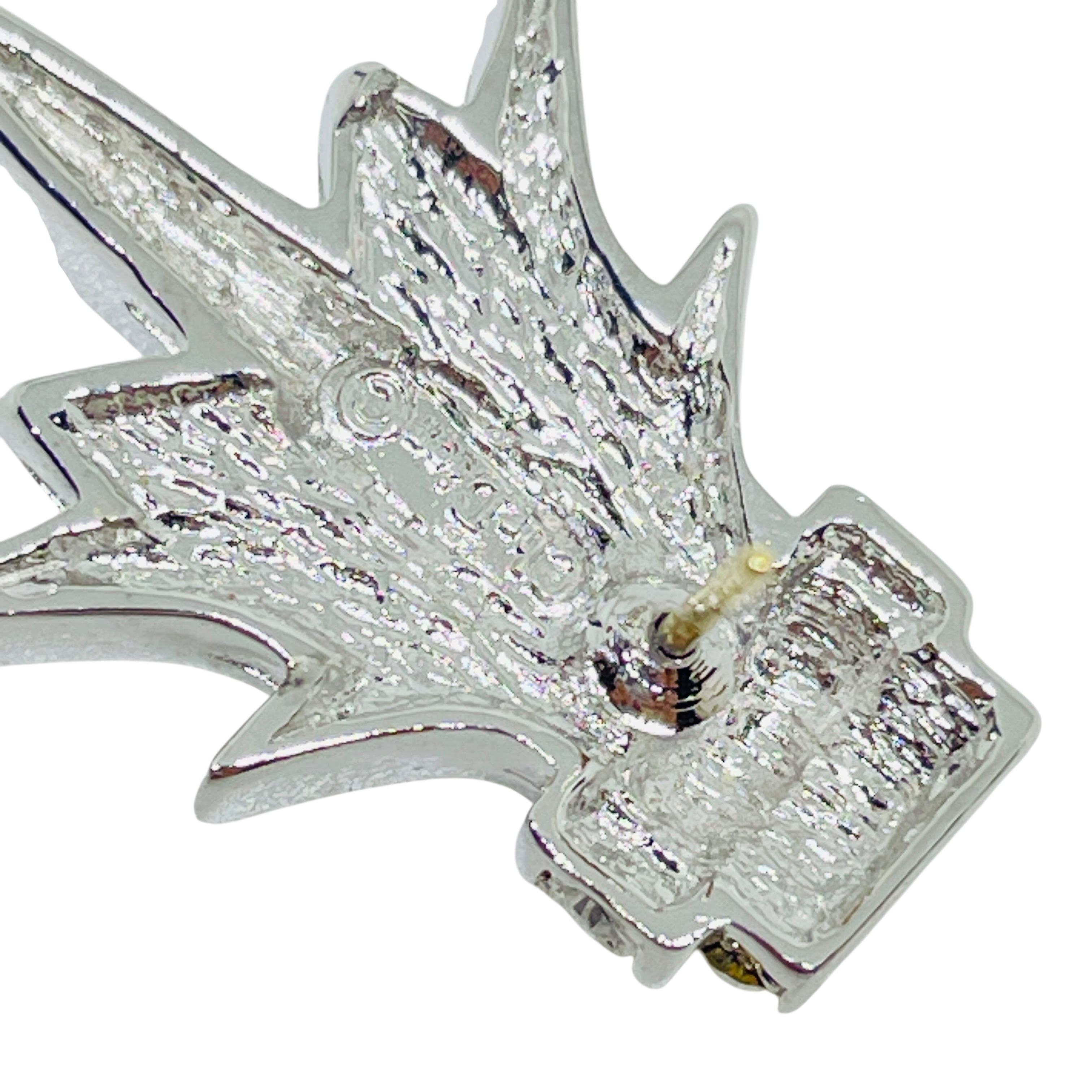 CHRISTIAN DIOR orecchini firmati in argento con cristalli d'epoca In condizioni buone in vendita a Palos Hills, IL