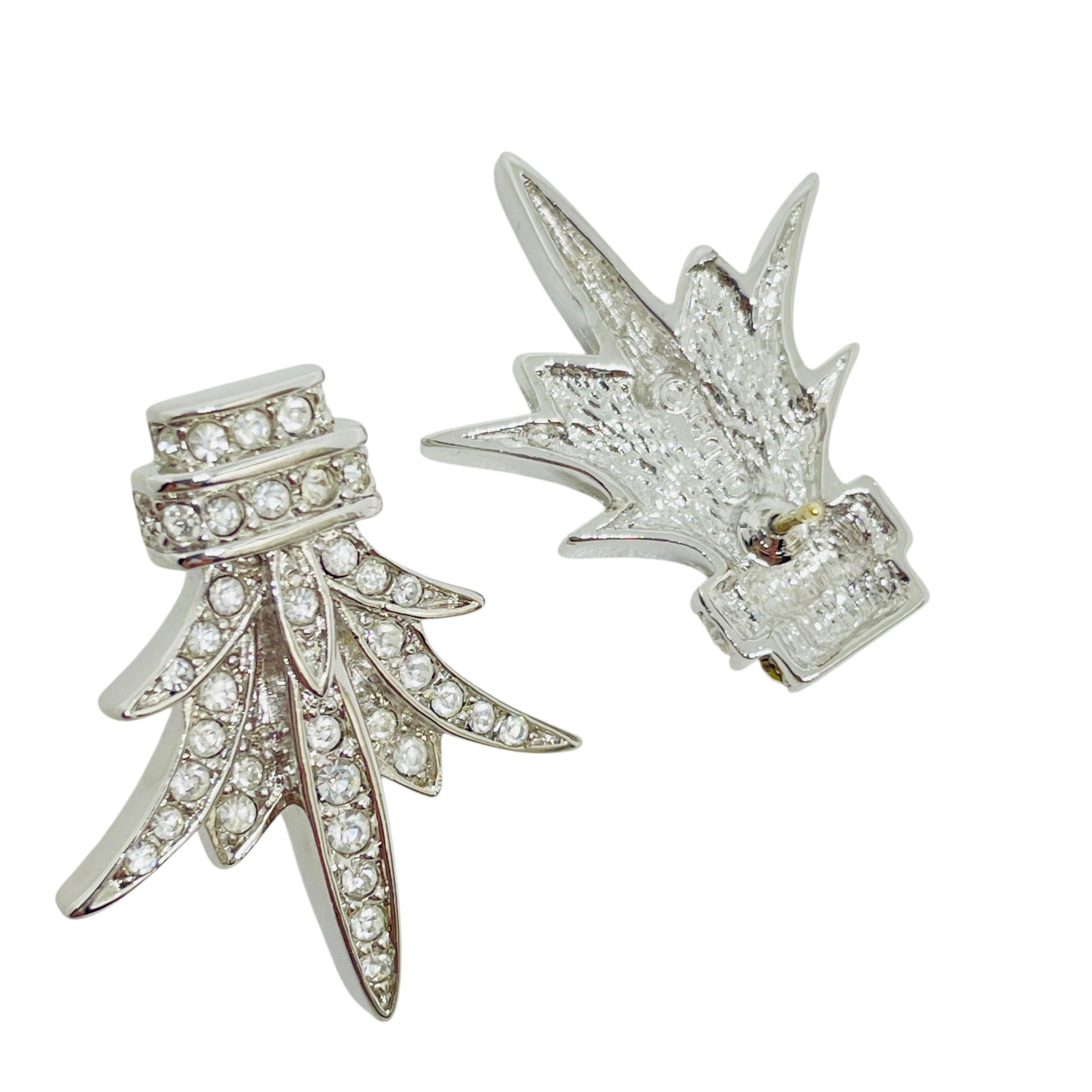 da uomo o donna CHRISTIAN DIOR orecchini firmati in argento con cristalli d'epoca in vendita