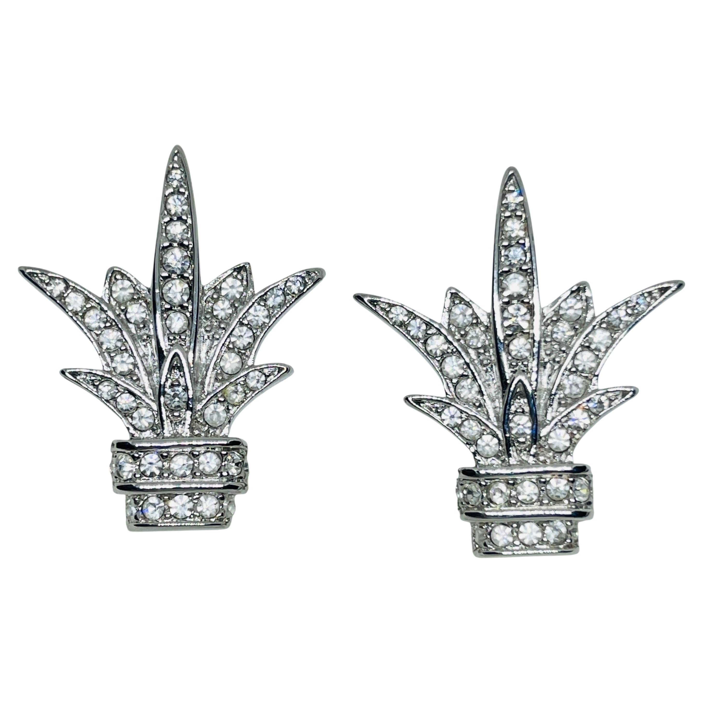 CHRISTIAN DIOR orecchini firmati in argento con cristalli d
epoca in vendita