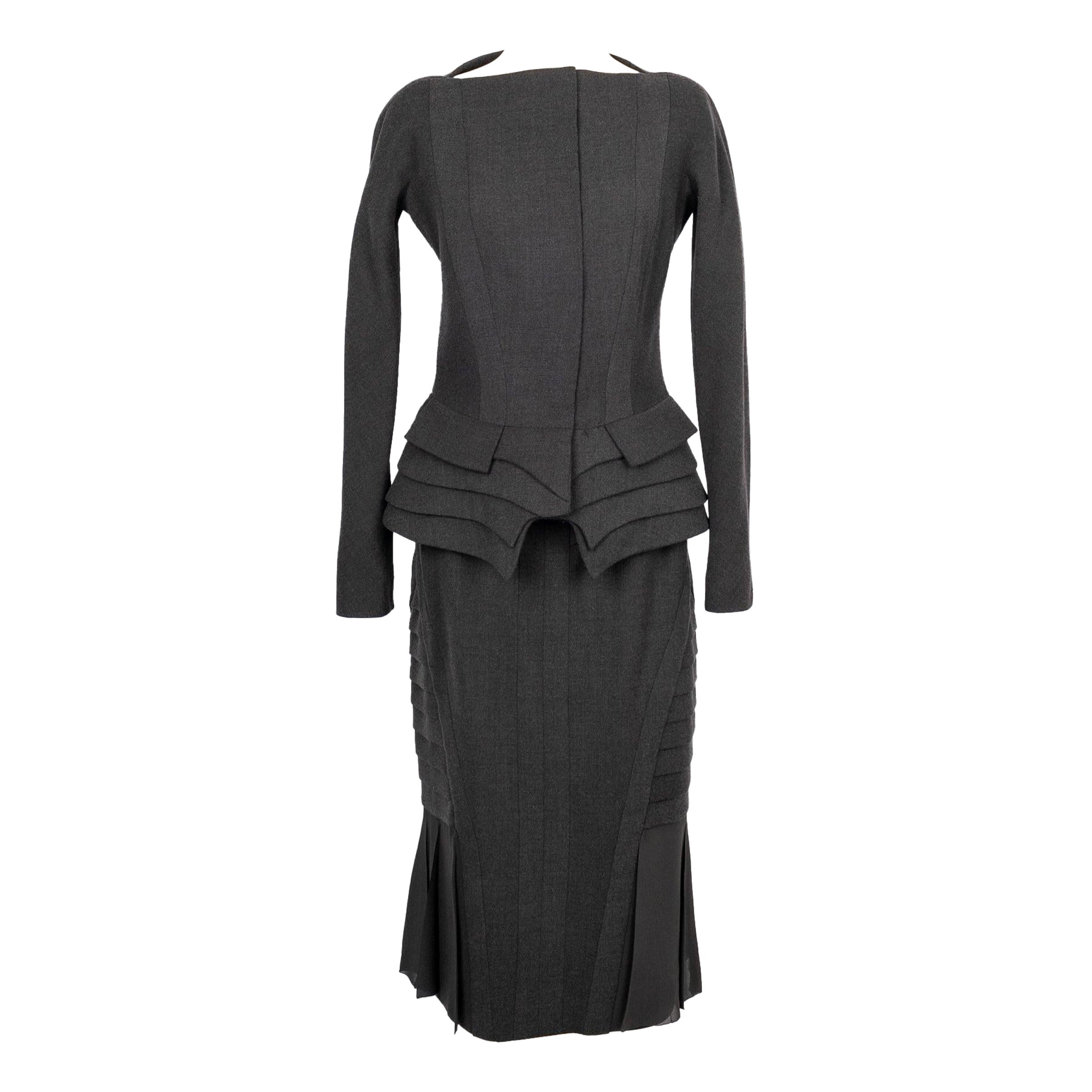 Christian Dior Haute Couture Set in seta e lana